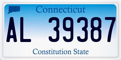 CT license plate AL39387