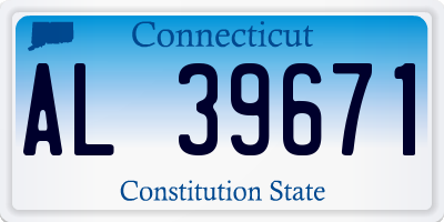 CT license plate AL39671