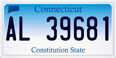 CT license plate AL39681