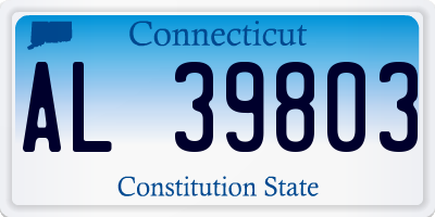 CT license plate AL39803