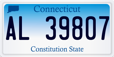 CT license plate AL39807