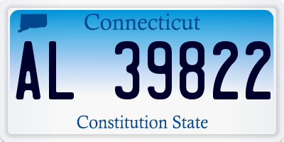 CT license plate AL39822