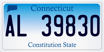 CT license plate AL39830