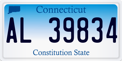 CT license plate AL39834