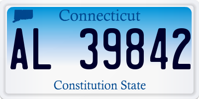 CT license plate AL39842