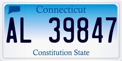 CT license plate AL39847