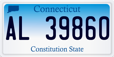 CT license plate AL39860