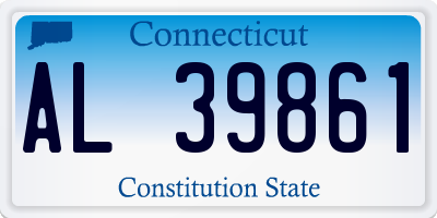 CT license plate AL39861