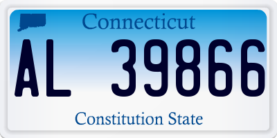 CT license plate AL39866