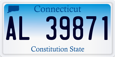 CT license plate AL39871