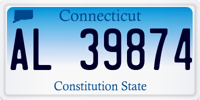 CT license plate AL39874