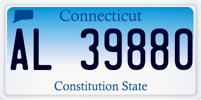 CT license plate AL39880