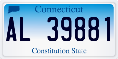 CT license plate AL39881
