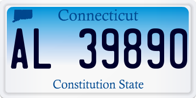 CT license plate AL39890