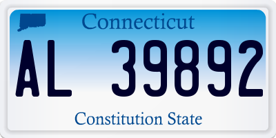 CT license plate AL39892
