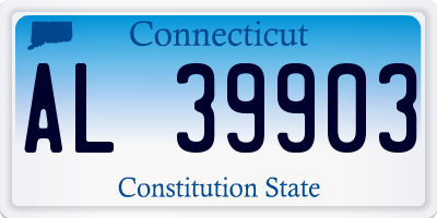 CT license plate AL39903