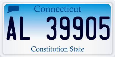 CT license plate AL39905