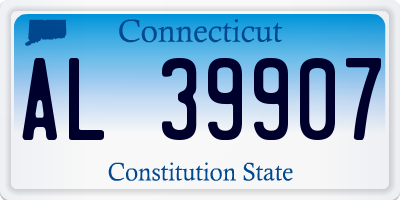 CT license plate AL39907