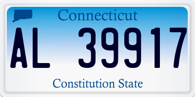 CT license plate AL39917
