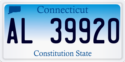CT license plate AL39920