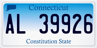 CT license plate AL39926