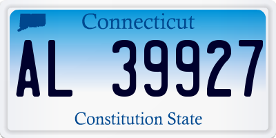 CT license plate AL39927
