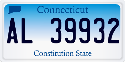 CT license plate AL39932