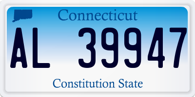 CT license plate AL39947