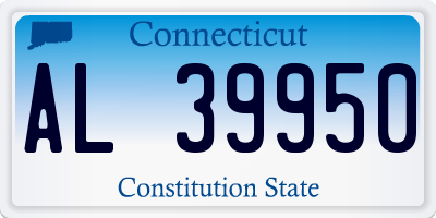 CT license plate AL39950