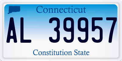 CT license plate AL39957