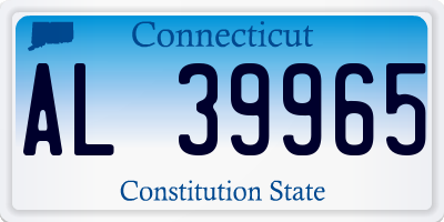 CT license plate AL39965