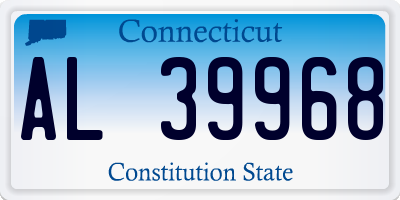 CT license plate AL39968