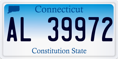 CT license plate AL39972