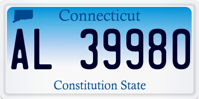 CT license plate AL39980