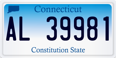 CT license plate AL39981