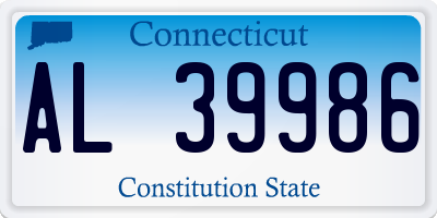 CT license plate AL39986