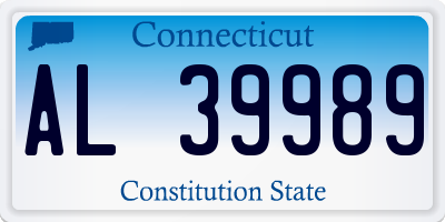 CT license plate AL39989