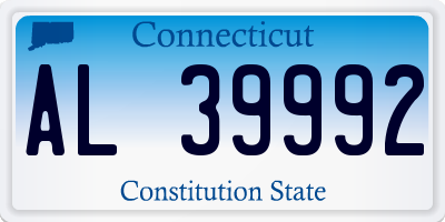 CT license plate AL39992