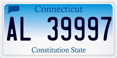 CT license plate AL39997