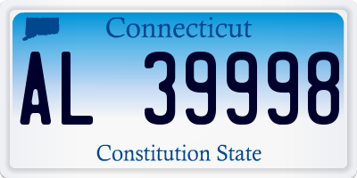 CT license plate AL39998