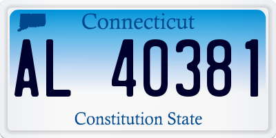 CT license plate AL40381