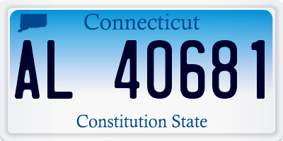 CT license plate AL40681