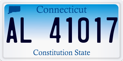 CT license plate AL41017