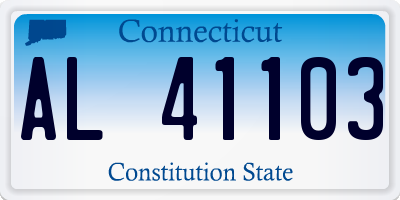 CT license plate AL41103