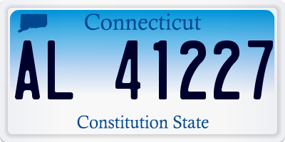 CT license plate AL41227