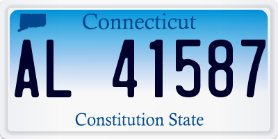CT license plate AL41587