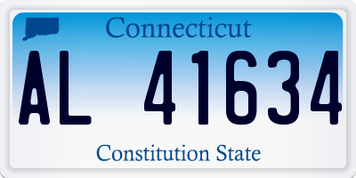 CT license plate AL41634