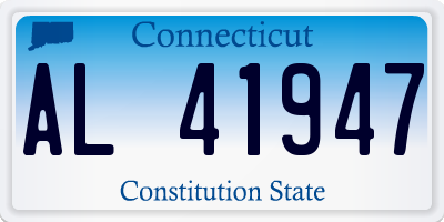 CT license plate AL41947