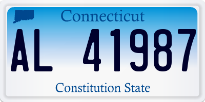 CT license plate AL41987