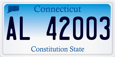 CT license plate AL42003